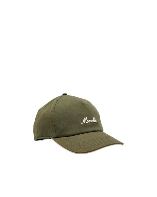 Moncler Green Logo-Embroidered Cotton Cap for men