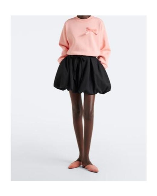 Patou Black Wool-Blend Miniskirt