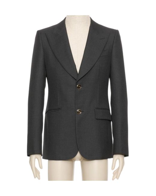 Valentino Black Single-Breasted Straight Hem Blazer for men