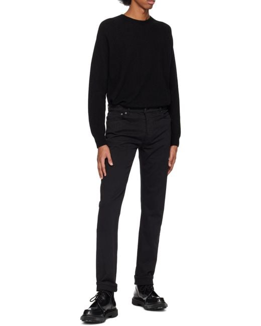 Sunspel Black Crew-Neck Sweater for men