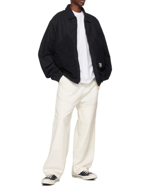 Carhartt White Mid-Rise Wide-Leg Jeans for men
