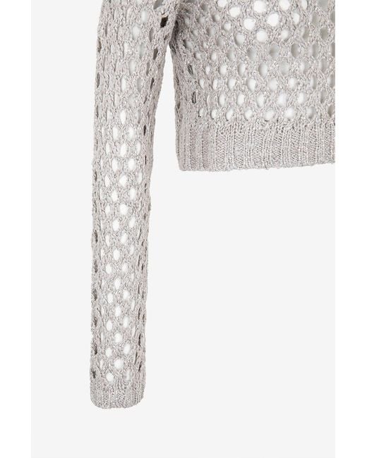 Brunello Cucinelli White Long-Sleeved Knitwear