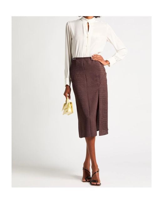 Jacquemus Purple Slit Midi Skirt