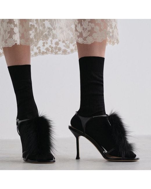 Fendi Black Noir Leather Sandals