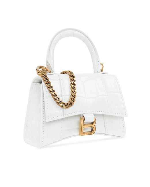 Balenciaga White Hourglass Mini Bag