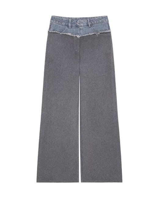 Givenchy Gray High-Waist Panelled Oversized Jeans