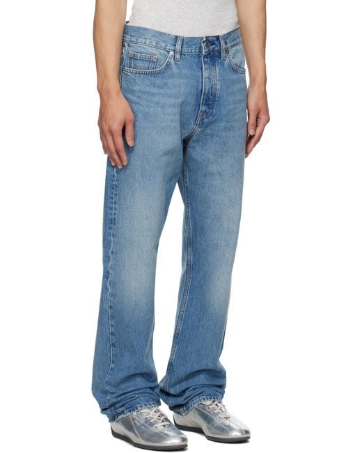 sunflower Blue Five Pocket Jeans With Back Logo Patch for men