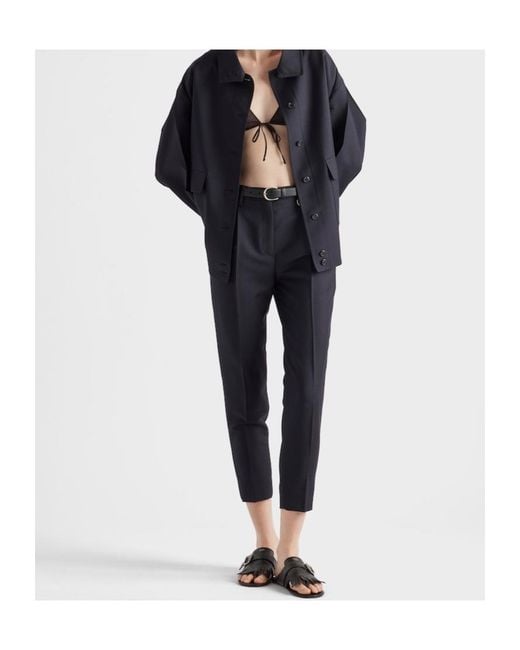 Prada Blue Kid Mohair Pants