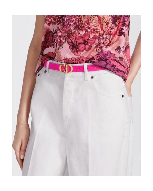 Dior Pink Reversible Saddle Belt
