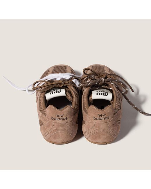 Miu Miu Brown New Balance X 530 Sl Suede And Mesh Sneakers