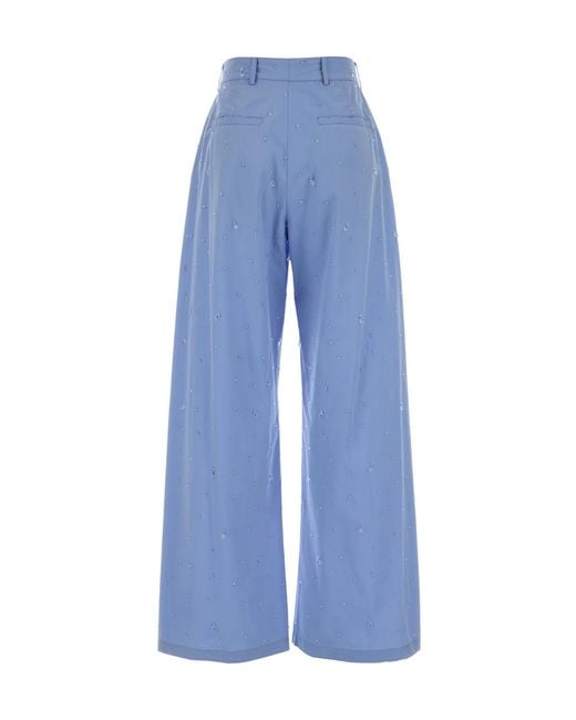 GIUSEPPE DI MORABITO Blue Embellished Wide-Leg Pants