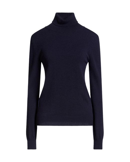 Balenciaga Blue Solid Color High-Neck Knit Sweater
