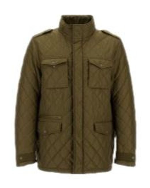 Herno Green High-Neck Quilted Jacket for men