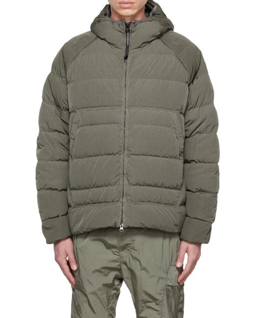 C P Company Gray Padded Zipped Down Jacket for men
