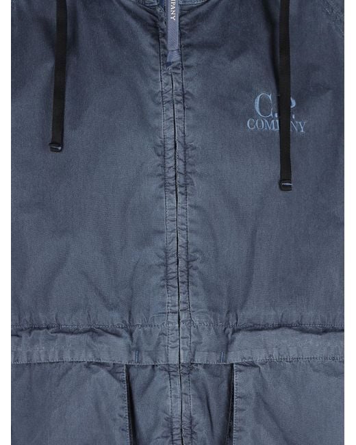 C P Company Blue Hooded Zip-Up Jacket for men