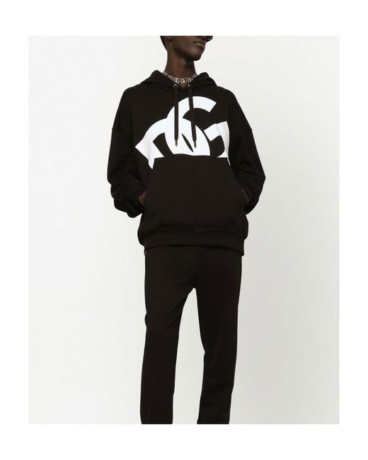 Dolce & Gabbana Black Pouched Pocket Hoodie for men