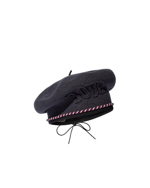 Bode Blue Applique Beret for men