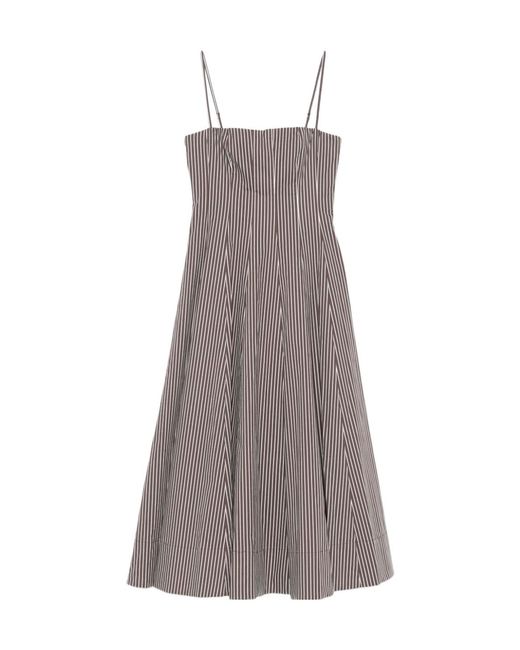 Staud Gray Wylie Sleeveless Midi Dress