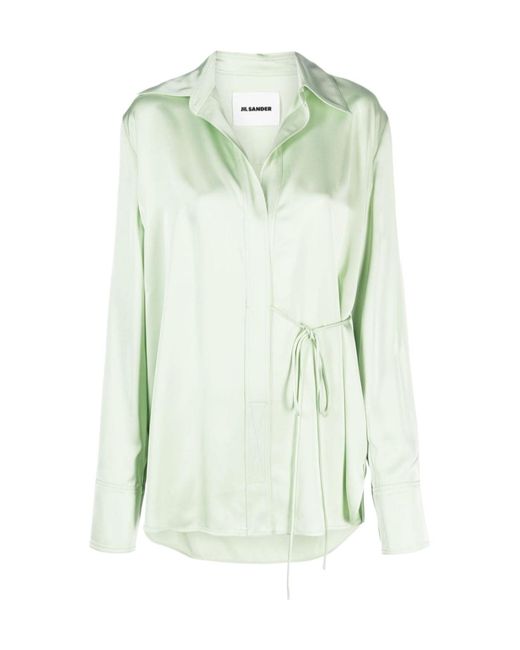 Jil Sander Green Side-Tie Buttoned Shirt