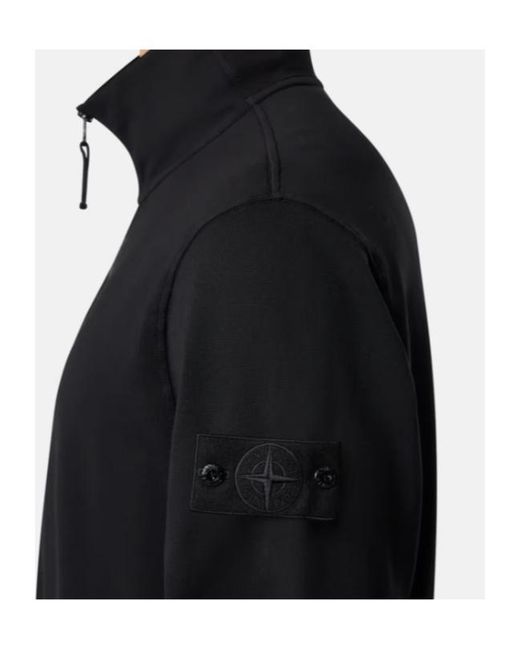 Stone Island Black Zippered Sweatshirt for men