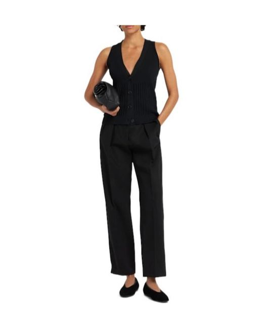 Max Mara Black Cotton Twill Pants