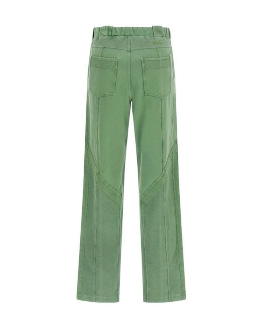 The Attico Green Front-Slit Pants
