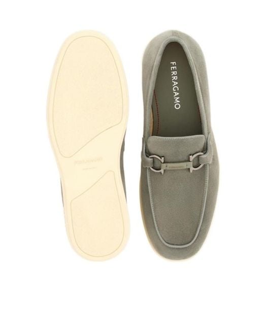 Ferragamo Green Ferragamo Gancini Slip-On Loafers for men