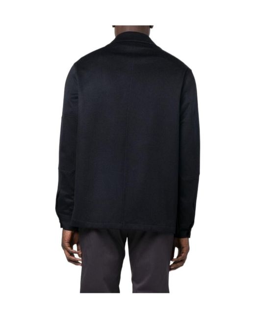 Zegna Blue Oasi Buttoned Straight Hem Shirt for men