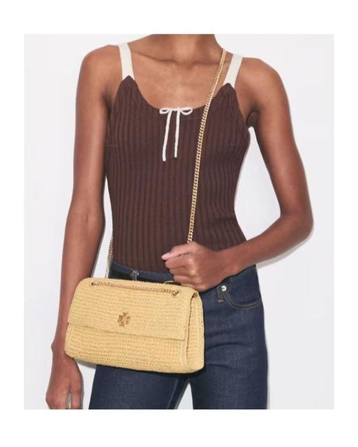 Tory Burch Natural Woven Chain Shoulder Bag