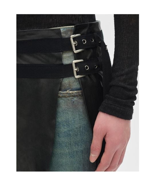 Ann Demeulemeester Black Mane Knee Lenght Kilt for men