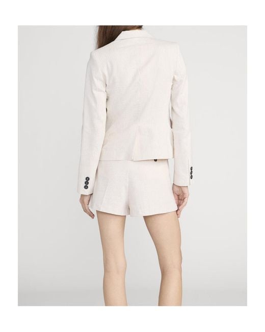 FRAME White The Striped Smart Blazer