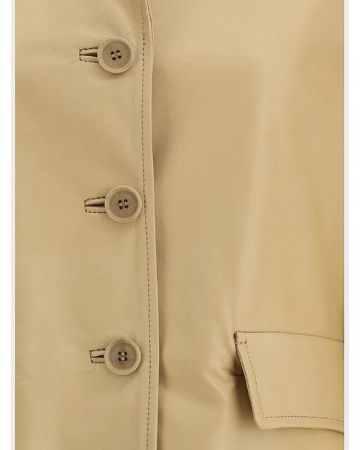 Salvatore Santoro Natural Buttoned Leather Jacket