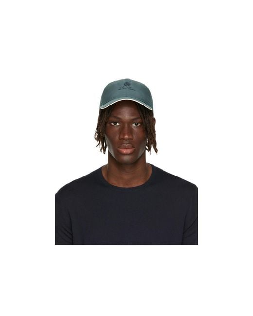 Loro Piana Blue Logo Logo Embroidered Baseball Cap for men