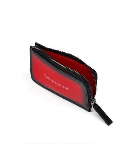 Christian Louboutin Red Canopy Gradient-Effect Zipped Card Holder for men