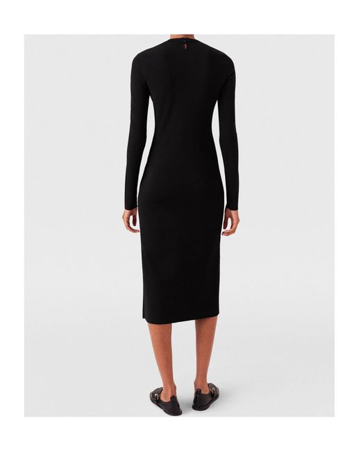Stella McCartney Black Slit Detailed Long-Sleeve Dress