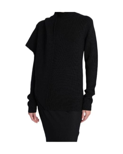 Entire studios Black Draped Knit Jumper for men
