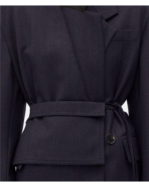 Bottega Veneta Blue Striped Belted Jacket