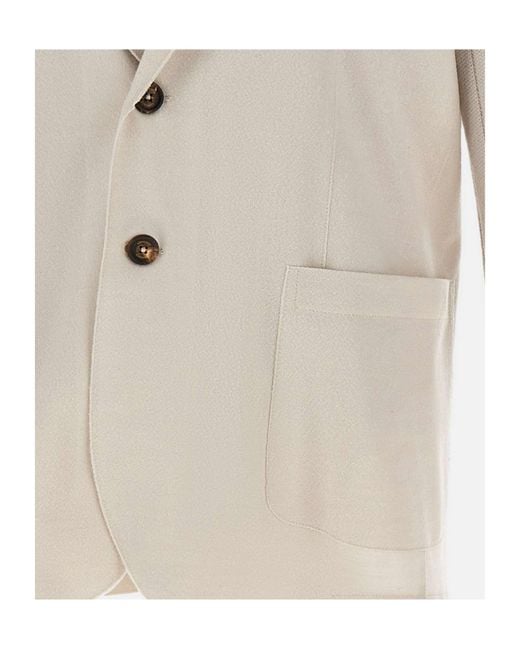Eleventy Gray Single Breasted Ribbed-Knit Blazer for men