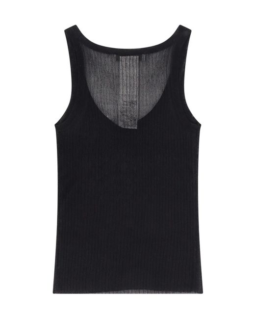 Max Mara Black Bastia Sleeveless Ribbed Top