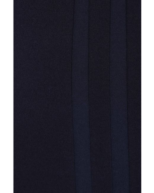 Fendi Blue Ff Short Sleeved Ribbed Mini Dress