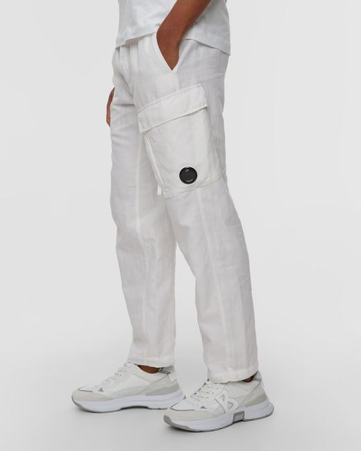 C P Company Gray Boxy Lens Cargo Pants for men