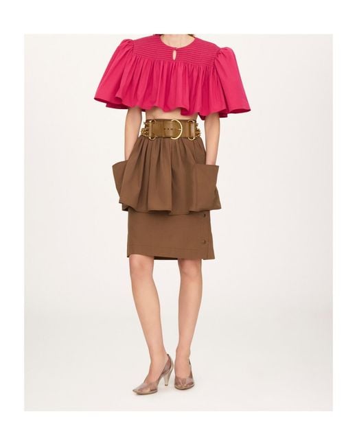 Chloé Brown Chloé Layered Utility Skirt