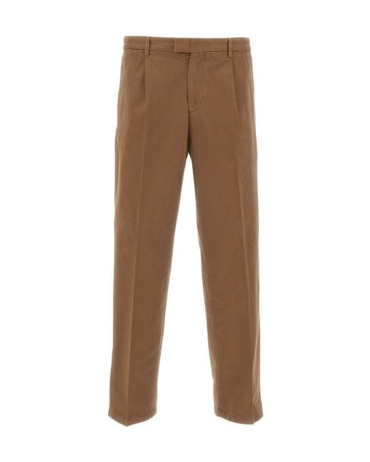 Briglia 1949 Brown Casual Trousers With Belt Loops for men