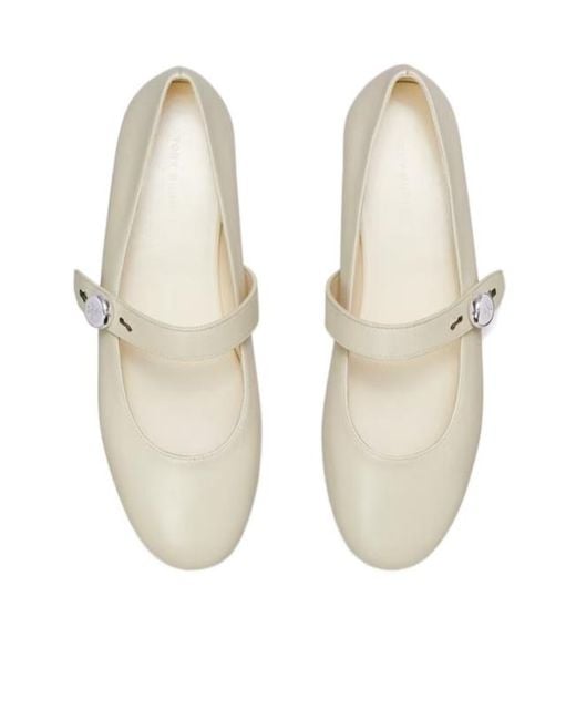 Tory Burch White Romy Mary Jane Ballet Flats