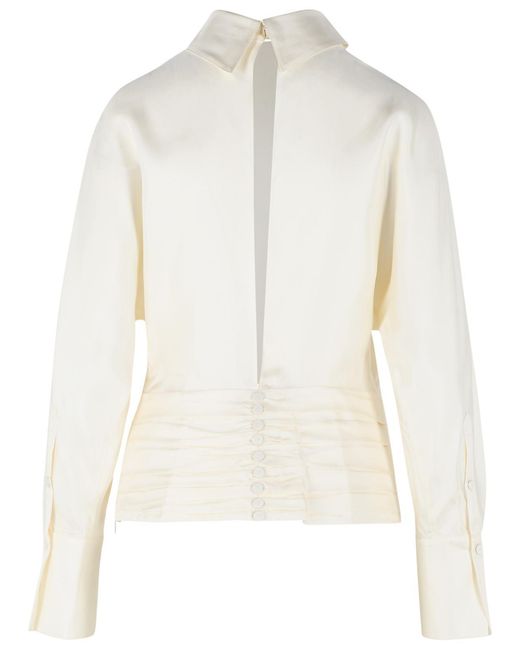 Rohe White Tuxedo Buttoned Blouse