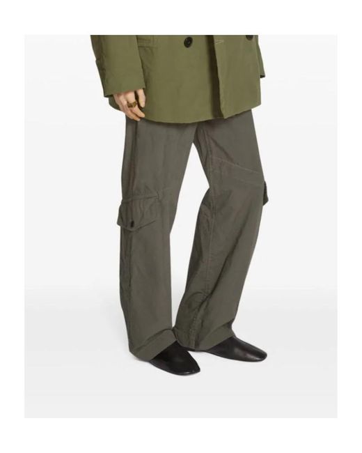 Dries Van Noten Gray Belt-Loop Casual Pants for men