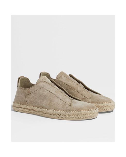 Zegna Brown Triple Stitch Espadrilles for men
