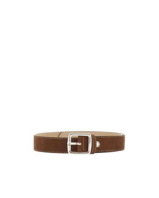 Gianni Chiarini Brown Contrast Stitching Belt