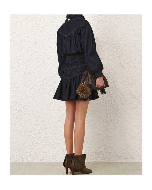 Zimmermann Blue Denim Handkerchief Bomber