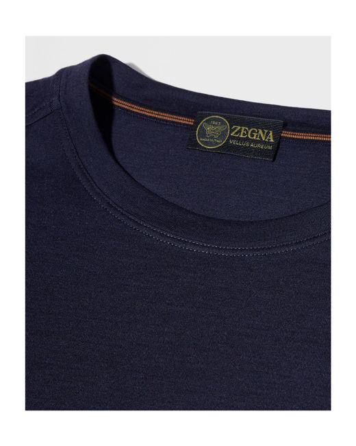 Zegna Blue Short-Sleeved T-Shirt for men
